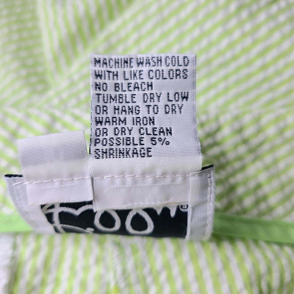 Lilly Pulitzer White Label Green White Striped Seersucker Vintage Cropped Pants - Picture 9 of 10